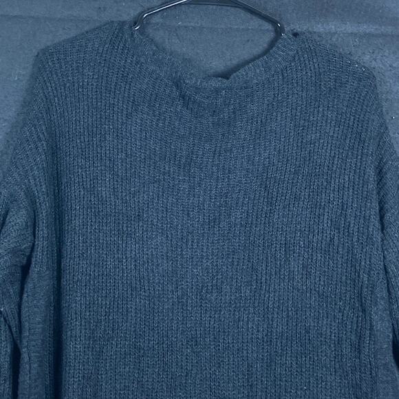 Express Womens Sweater Black Boat Neck Long Sleeve Knit Tunic Cotton Blend M - Picture 11 of 12